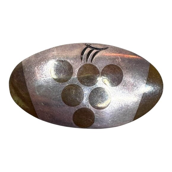 Vintage Mexican Sterling Silver 925 Brooch Bronze Grapes Design Modernist MCM - Picture 1 of 5